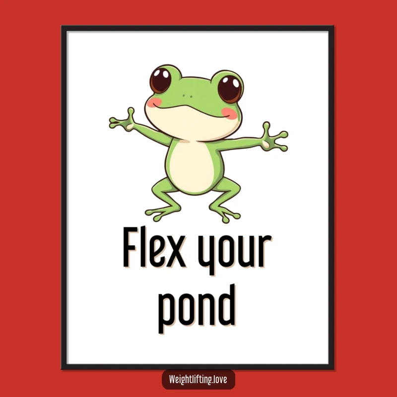 Funny Focused Frog Poster - Zen Art for a Peaceful and Humorous Space