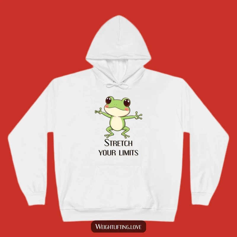 Funny Focused Frog Hoodie - Cozy Up with Hilarious Flexibility