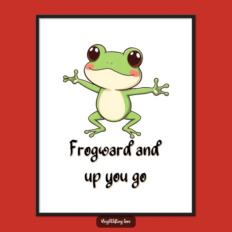 Free Printable Frog Stretch Wall Art: Funny Legs Out Downloadable Poster